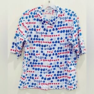 Vintage THE COTON PICKERS Fruit Short Sl Shirt Red White and Blue